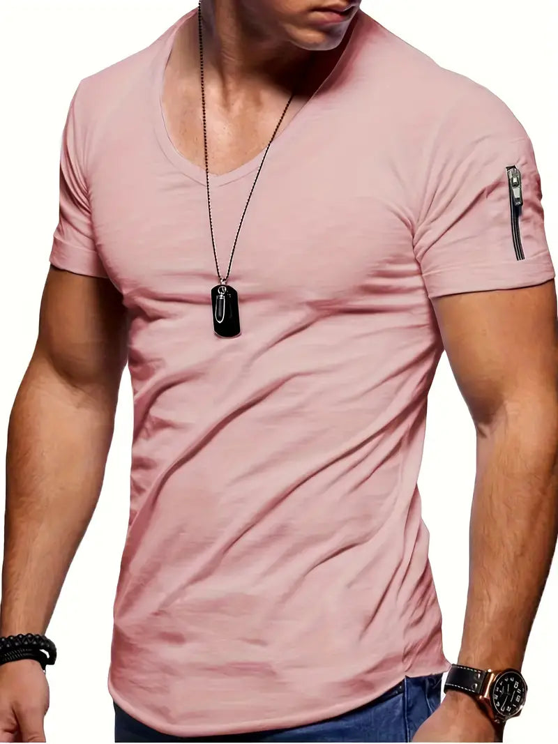 James - Herren V-Ausschnitt Tee, Bequemer Stil