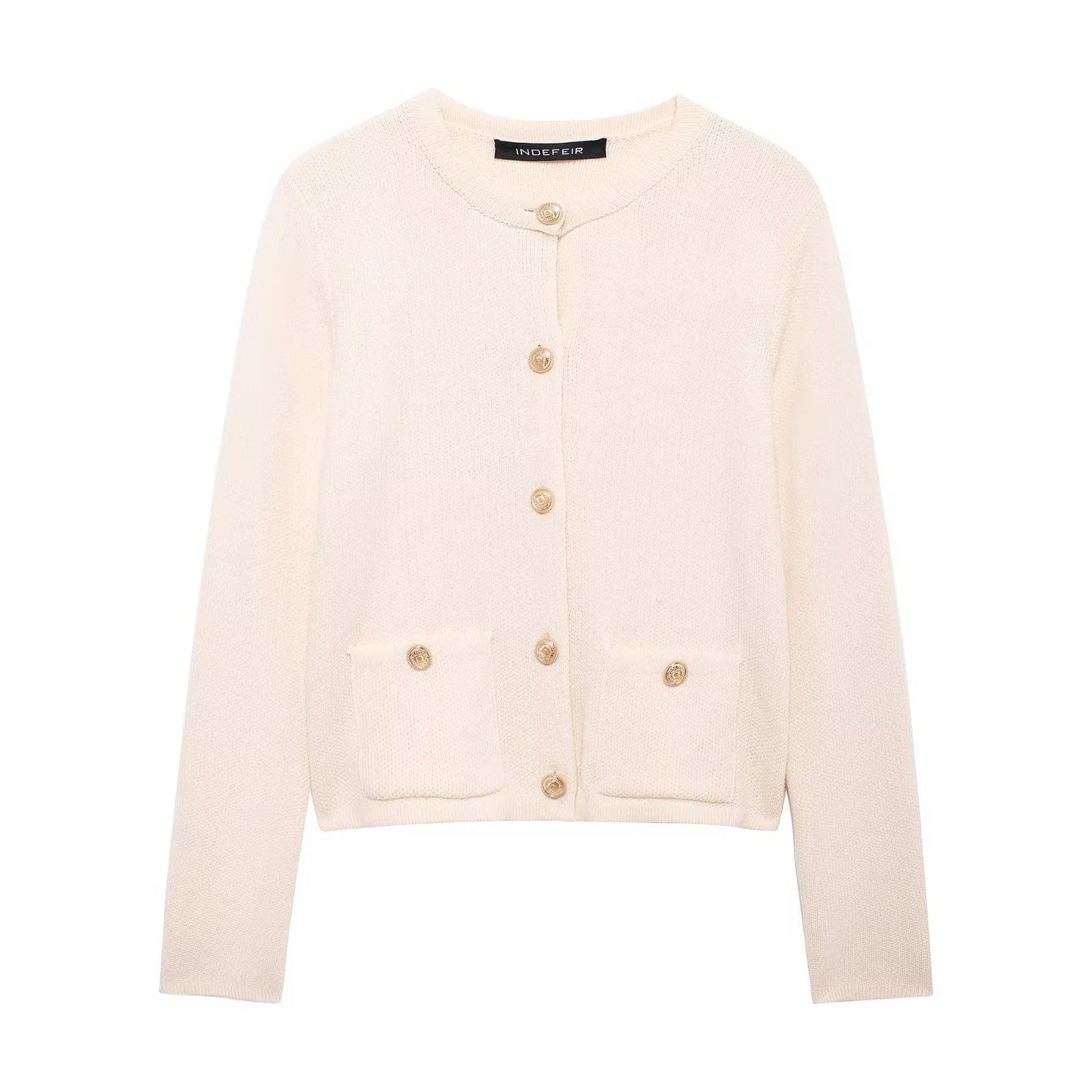 Zinnia - Bequeme Strickjacke mit goldenen Knöpfen für Damen