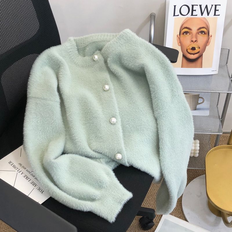 Natille - Frauen Strickjacke aus weichem Kunstfell