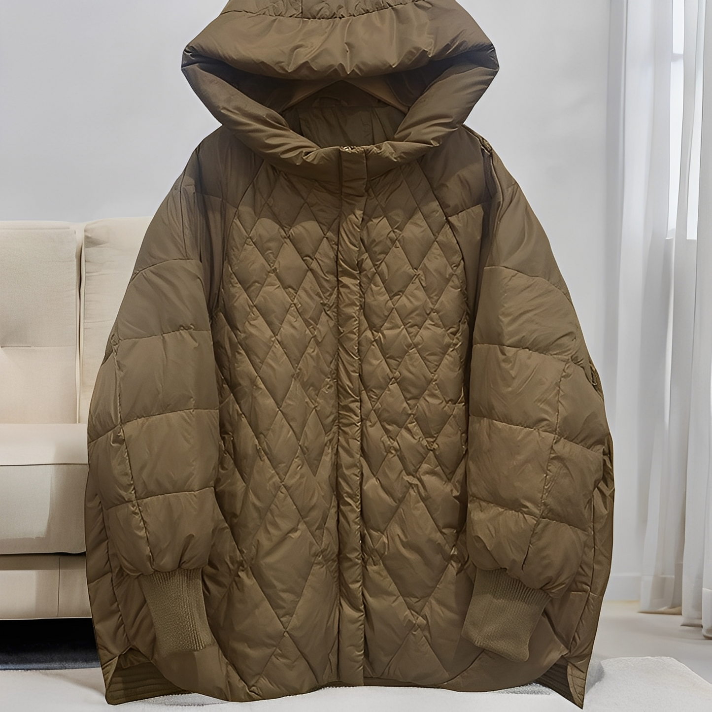 Abigail - Warmer Wintermantel für Damen mit Daunen und Reißverschluss