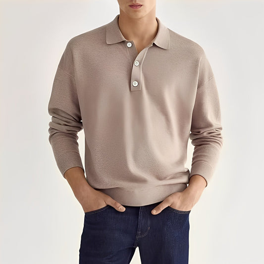 Dominic - Bequemes Langarm-Poloshirt für Herren