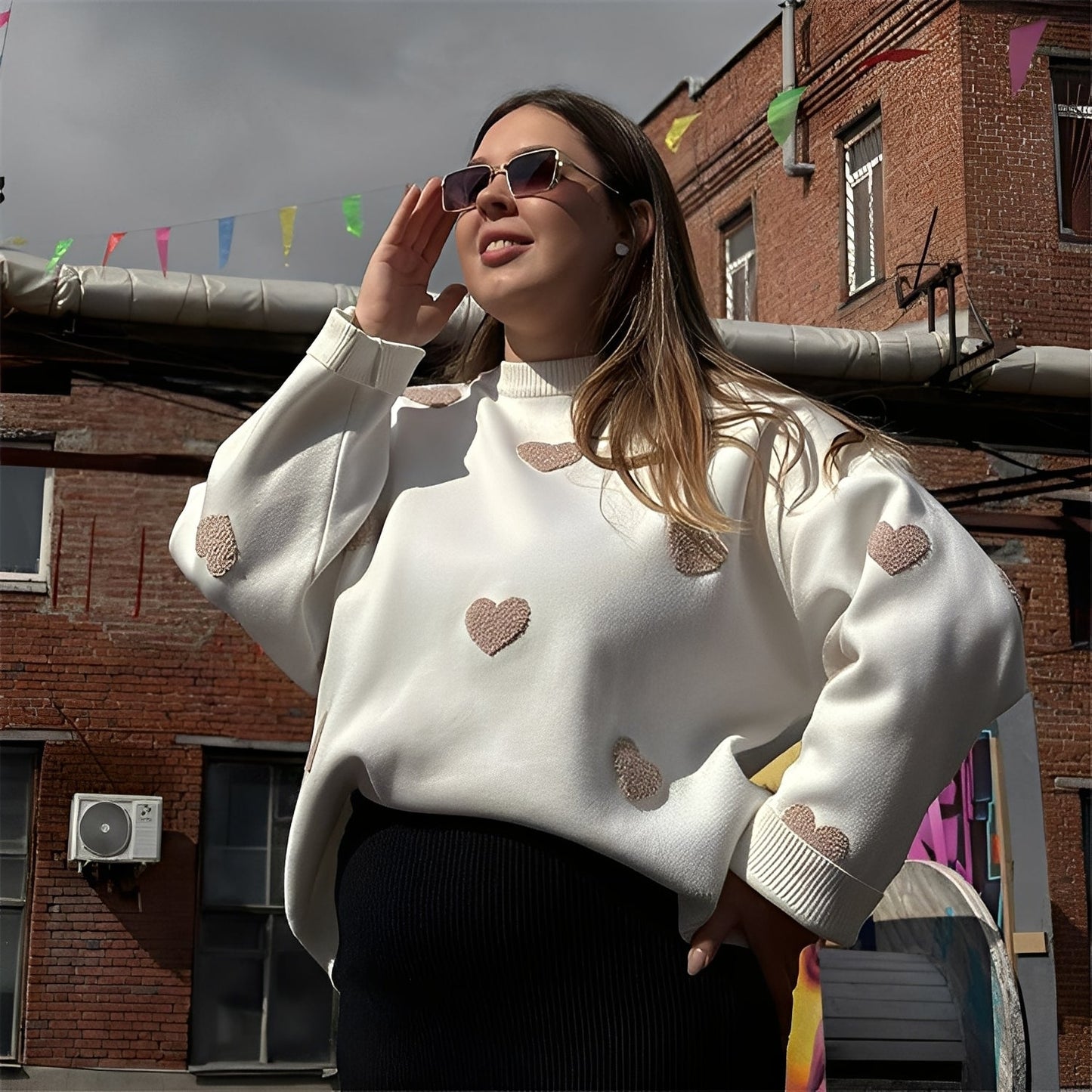 Marsha - Bequemer Damenpullover mit Aufdruck