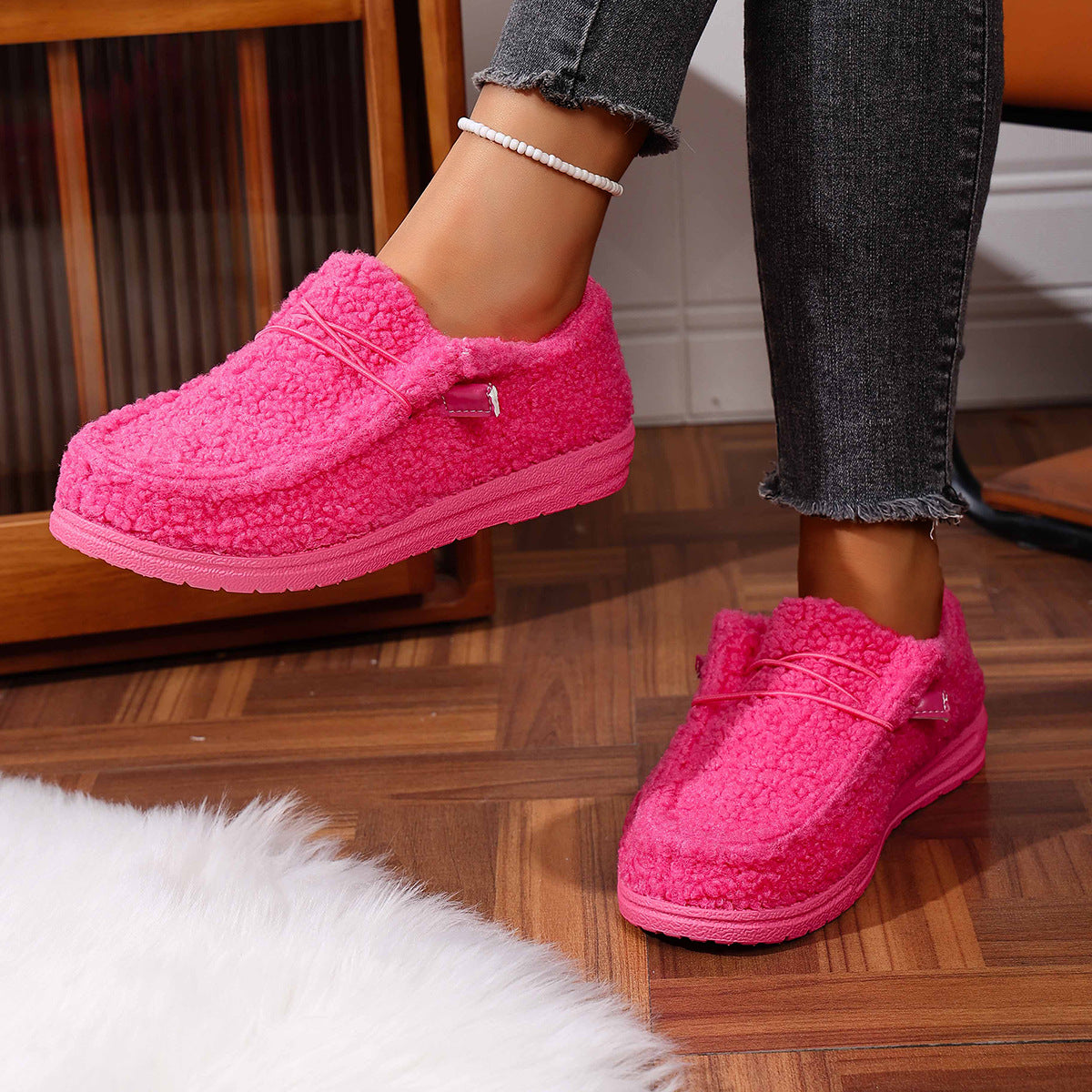 Mellony - Moderne flache Teddyschuhe für Frauen