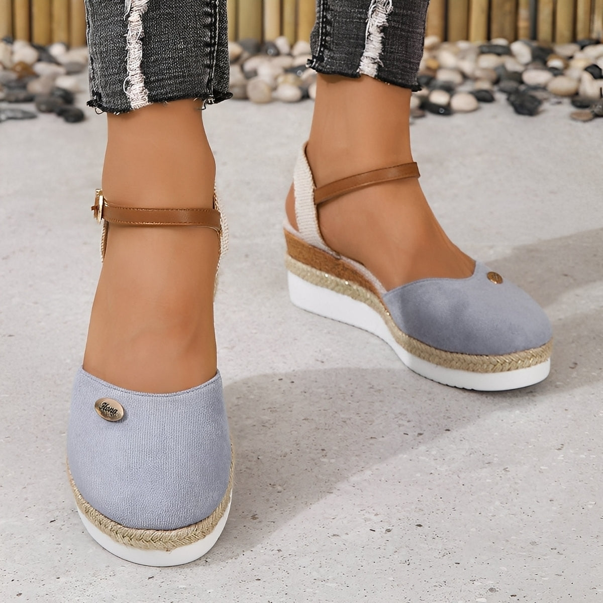 Elinor - Bequeme Keilabsatz-Hanfsandalen für Frauen