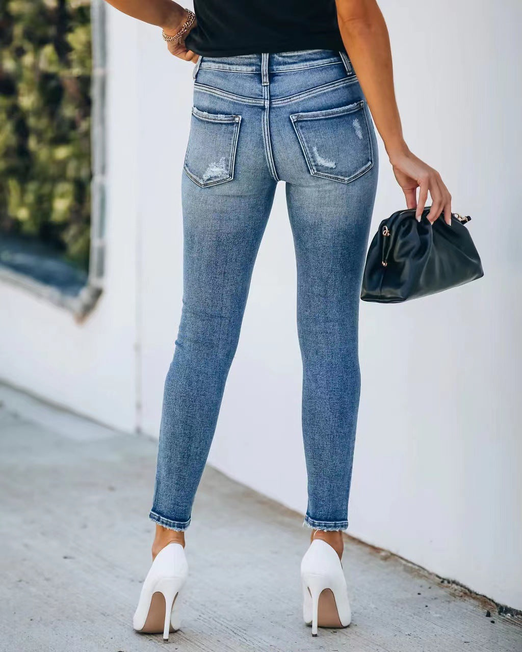 Cyrilla - Bequeme enge Jeans mit Rissen für Frauen