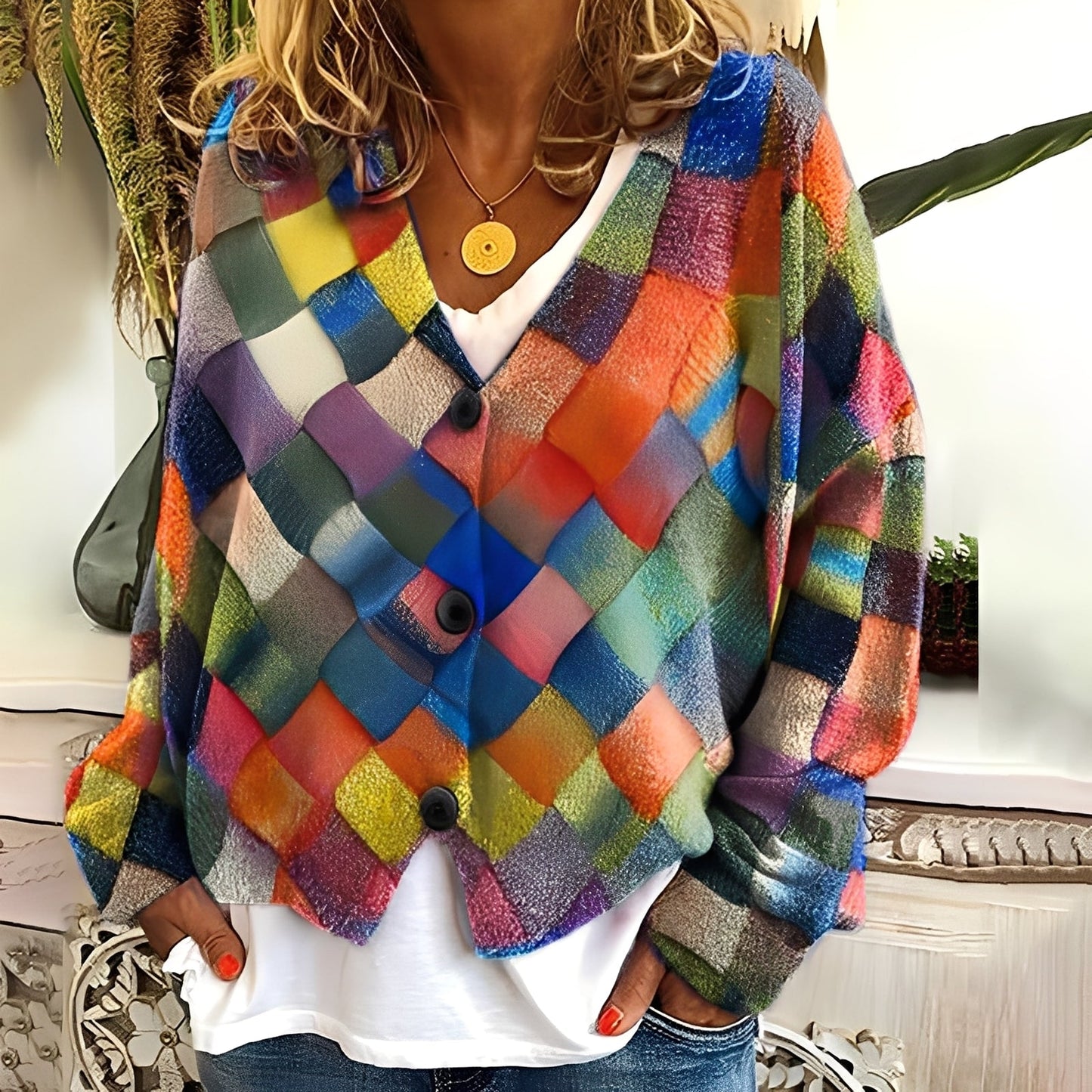 Nydia - Bequemer, weicher Damensweater mit Muster