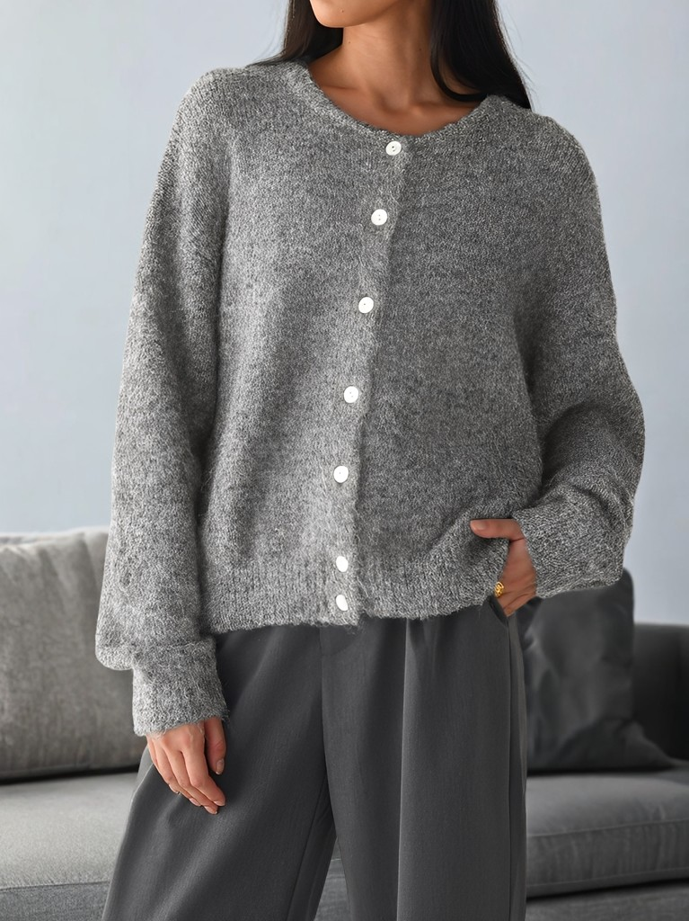 Rowena - Klassischer Damen-Wollmantel mit Knöpfen