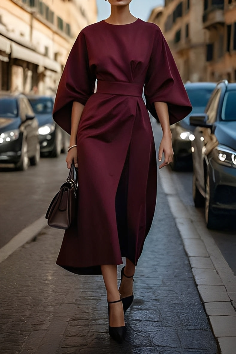 Elena - Elegantes, lässiges Damenkleid mit Gürtel
