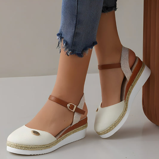 Elinor - Bequeme Keilabsatz-Hanfsandalen für Frauen