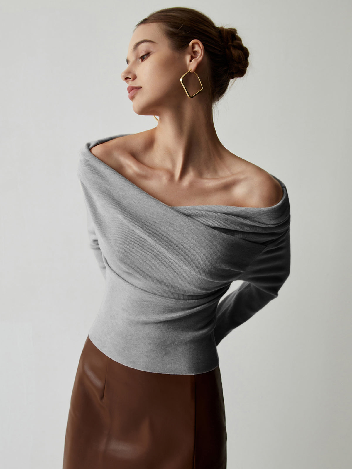 Yasmin – Schulterfreies Stricktop