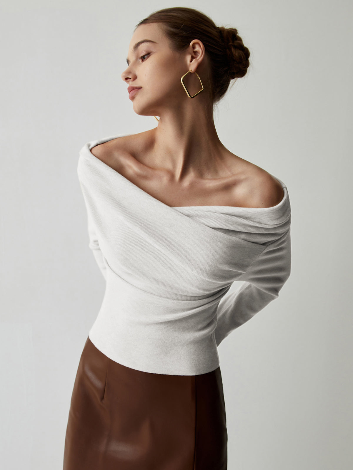 Yasmin – Schulterfreies Stricktop