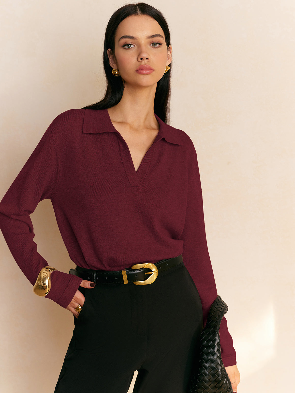 Fiona – Pullover mit weitem Kragen