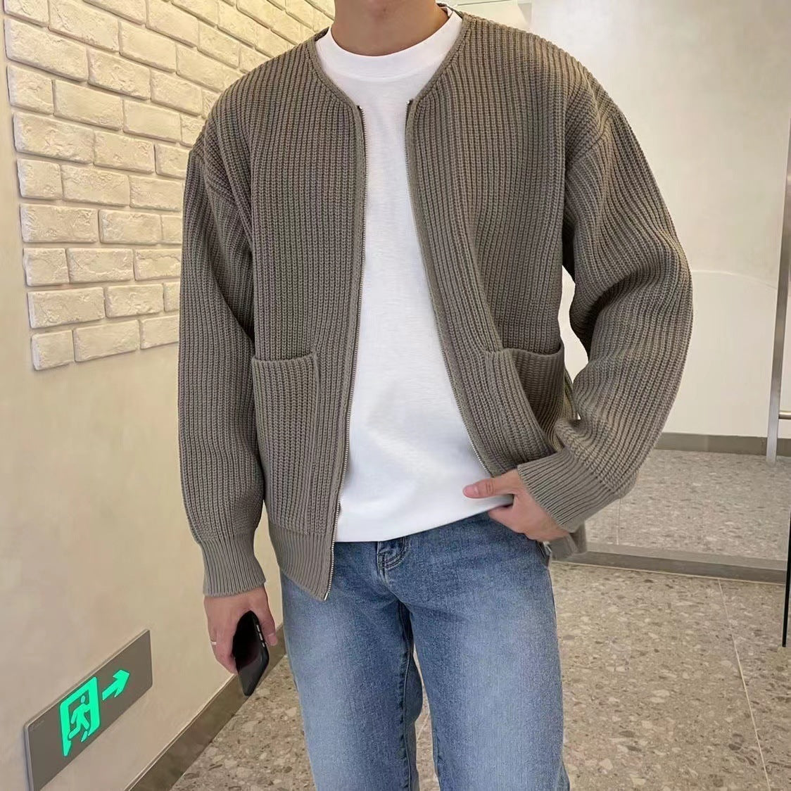 Ronan – Herren Cardigan im Strickmuster