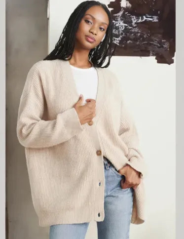 Senax - Kaschmir-Strickjacke mit V-Ausschnitt