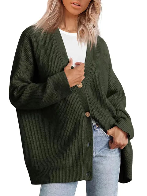 Senax - Kaschmir-Strickjacke mit V-Ausschnitt