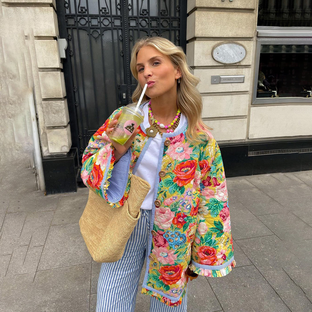 Elena – Steppjacke Blumenmuster