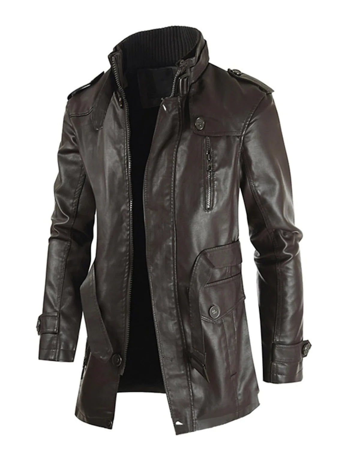 Brook - Langlebige lange Herrenlederjacke