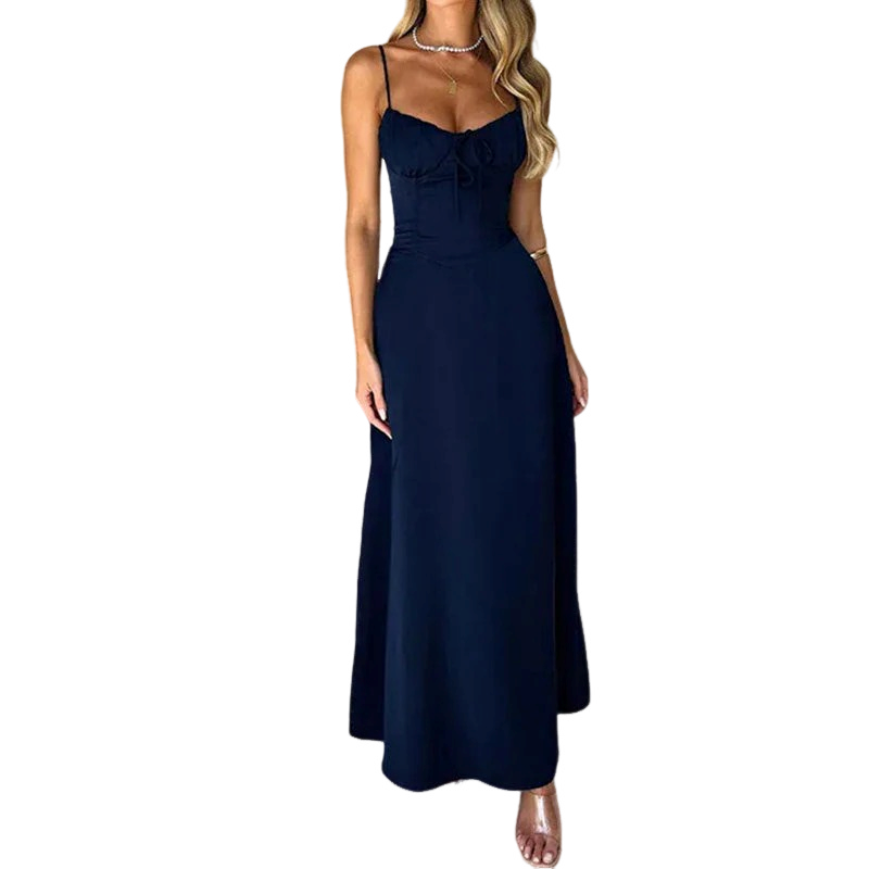 Ava – Langes Satin A-Linien Kleid