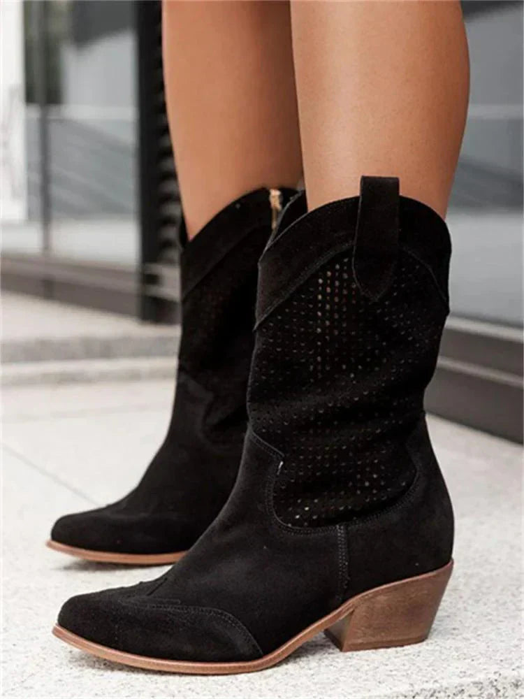 Queenie - Leichte Damen Westernstiefel mit Reißverschluss