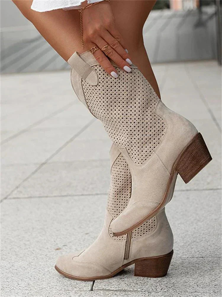 Queenie - Leichte Damen Westernstiefel mit Reißverschluss
