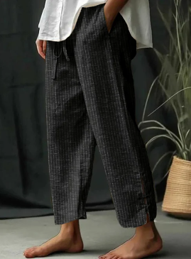 Elaine – Gestreifte Hose mit Taschen