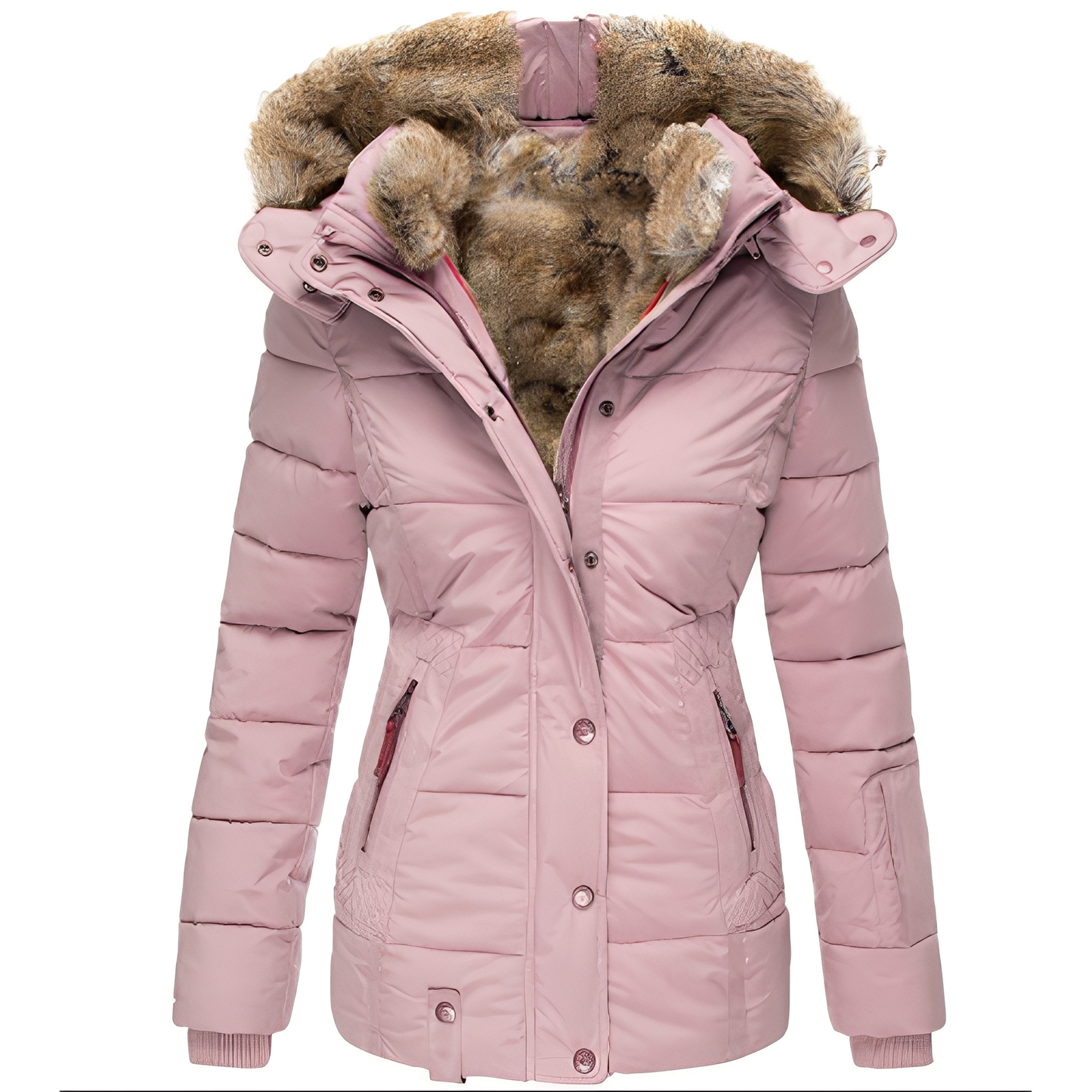 Odelia - Stilvolle, figurbetonte Jacke mit Pelzkragen für Damen