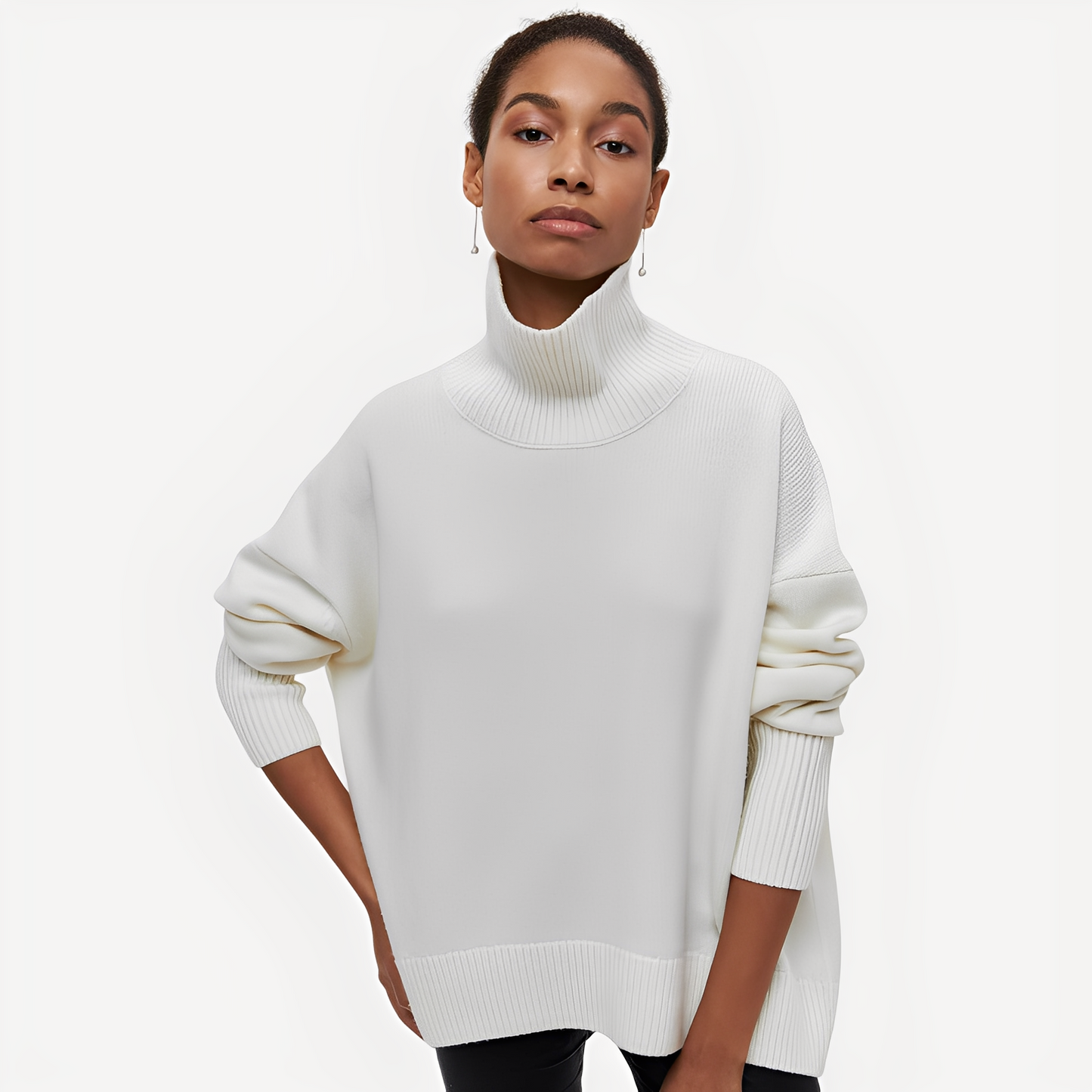 Margery - Damenpullover mit großzügigem Schnitt und hohem Kragen
