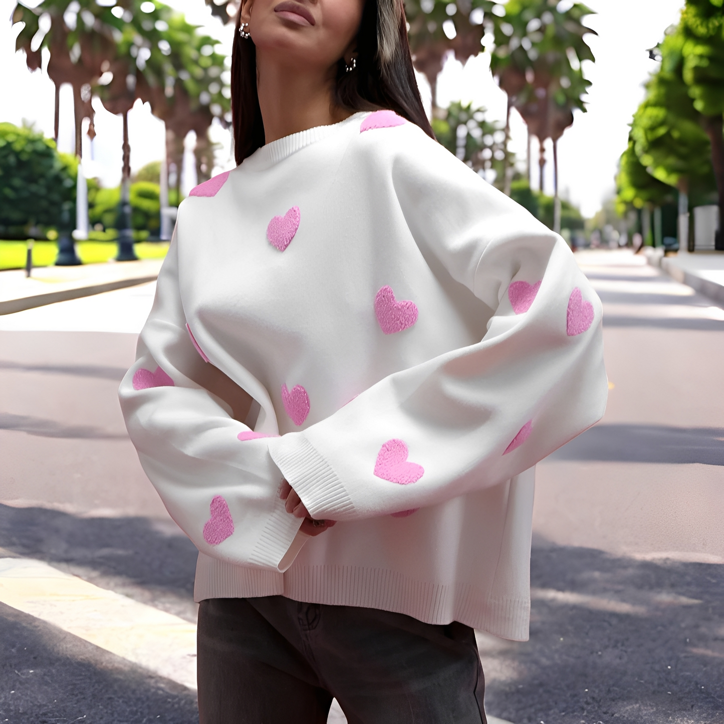 Marsha - Bequemer Damenpullover mit Aufdruck