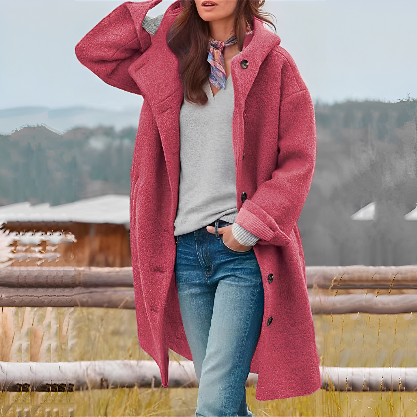 Charmaine - Schicker, warmer langer Frauenmantel
