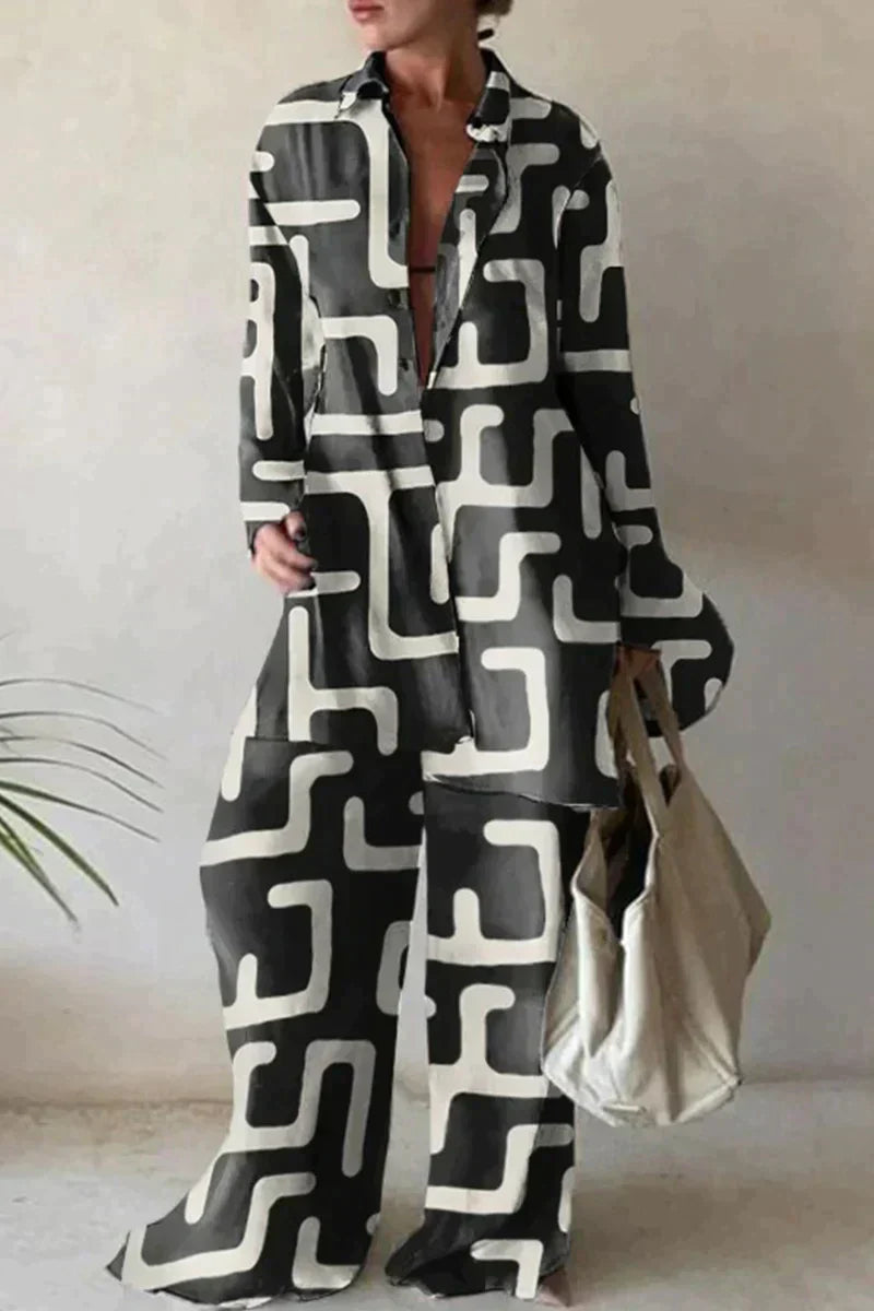 Anika – Zweiteiler mit Print und lockerer Hose