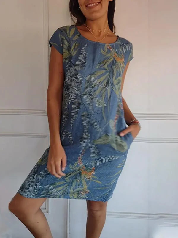 Britt – Kleid mit Muster und rundem Ausschnitt