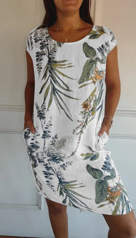 Britt – Kleid mit Muster und rundem Ausschnitt