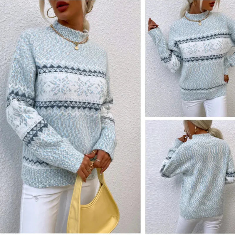 Azula - Kuscheliger Strickpullover mit Schneeflocken