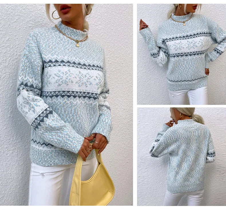 Azula - Kuscheliger Strickpullover mit Schneeflocken