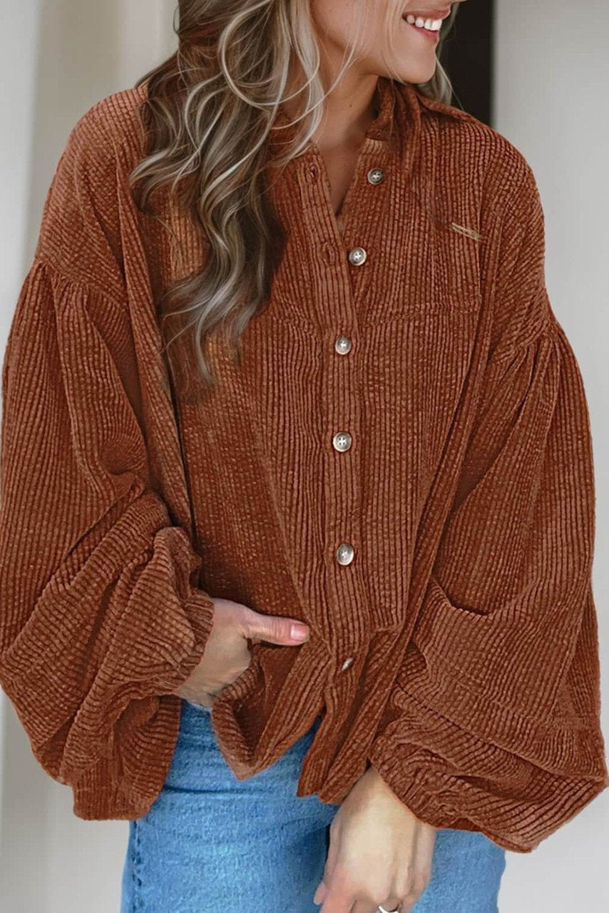 Mai - Samt-Bluse mit Puffärmeln Damenbekleidung