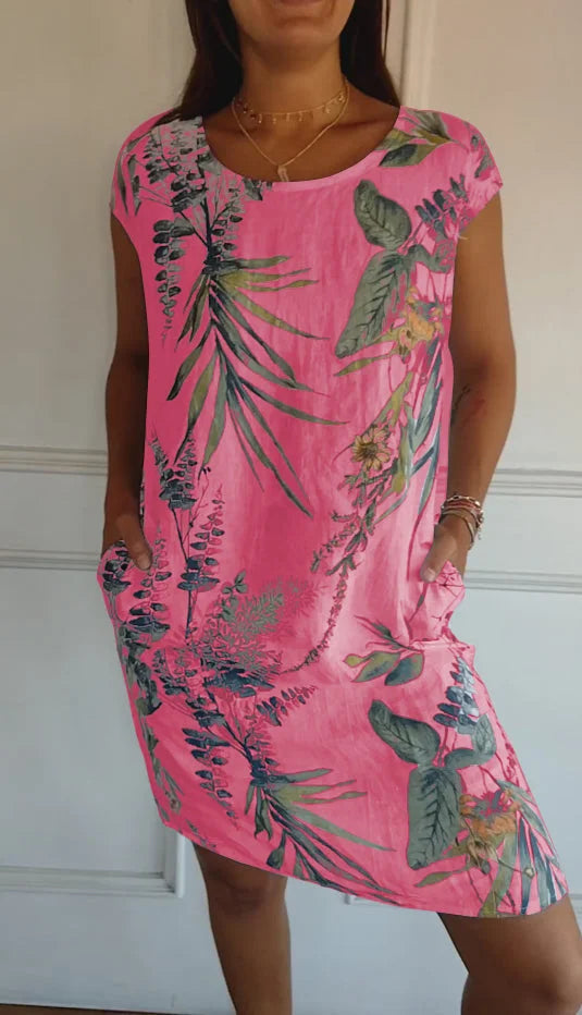 Britt – Kleid mit Muster und rundem Ausschnitt