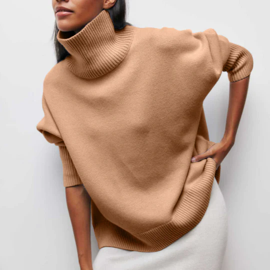 Hortencia - Großer Baumwoll-Rollkragenpullover