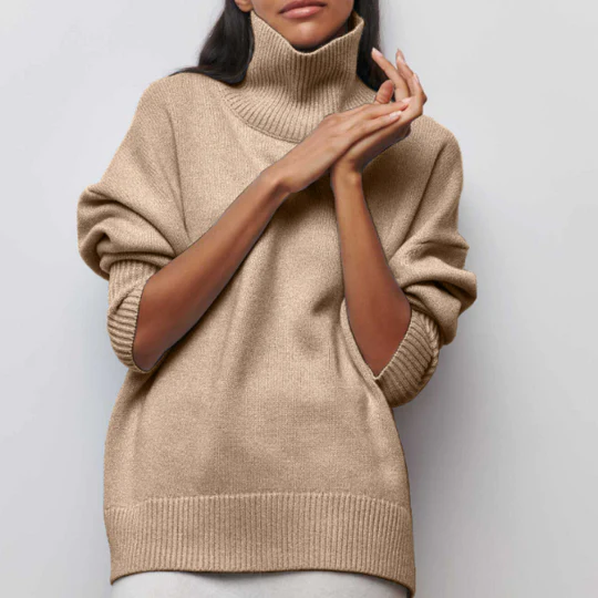 Hortencia - Großer Baumwoll-Rollkragenpullover
