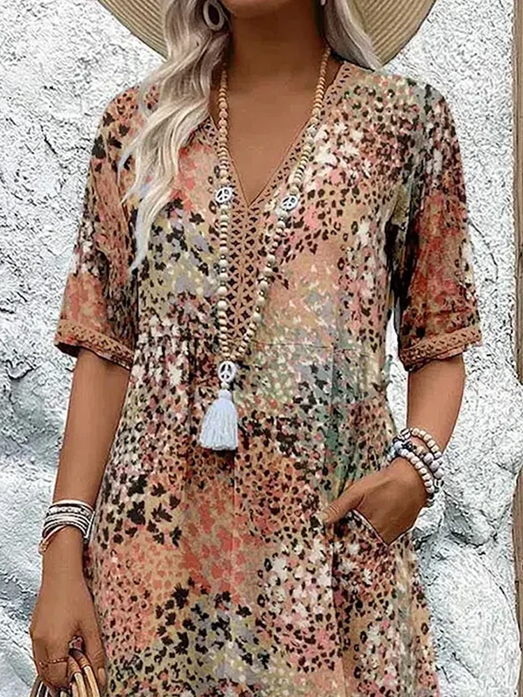 Melina – Bequemes Midikleid mit V-Ausschnitt