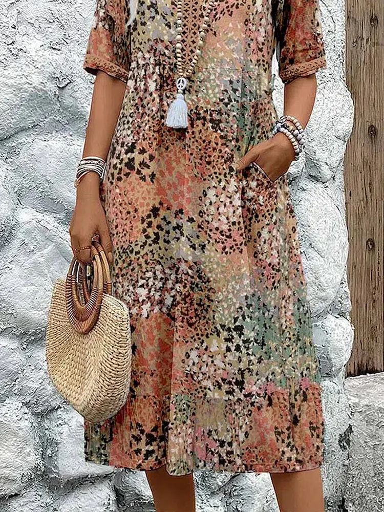 Melina – Bequemes Midikleid mit V-Ausschnitt
