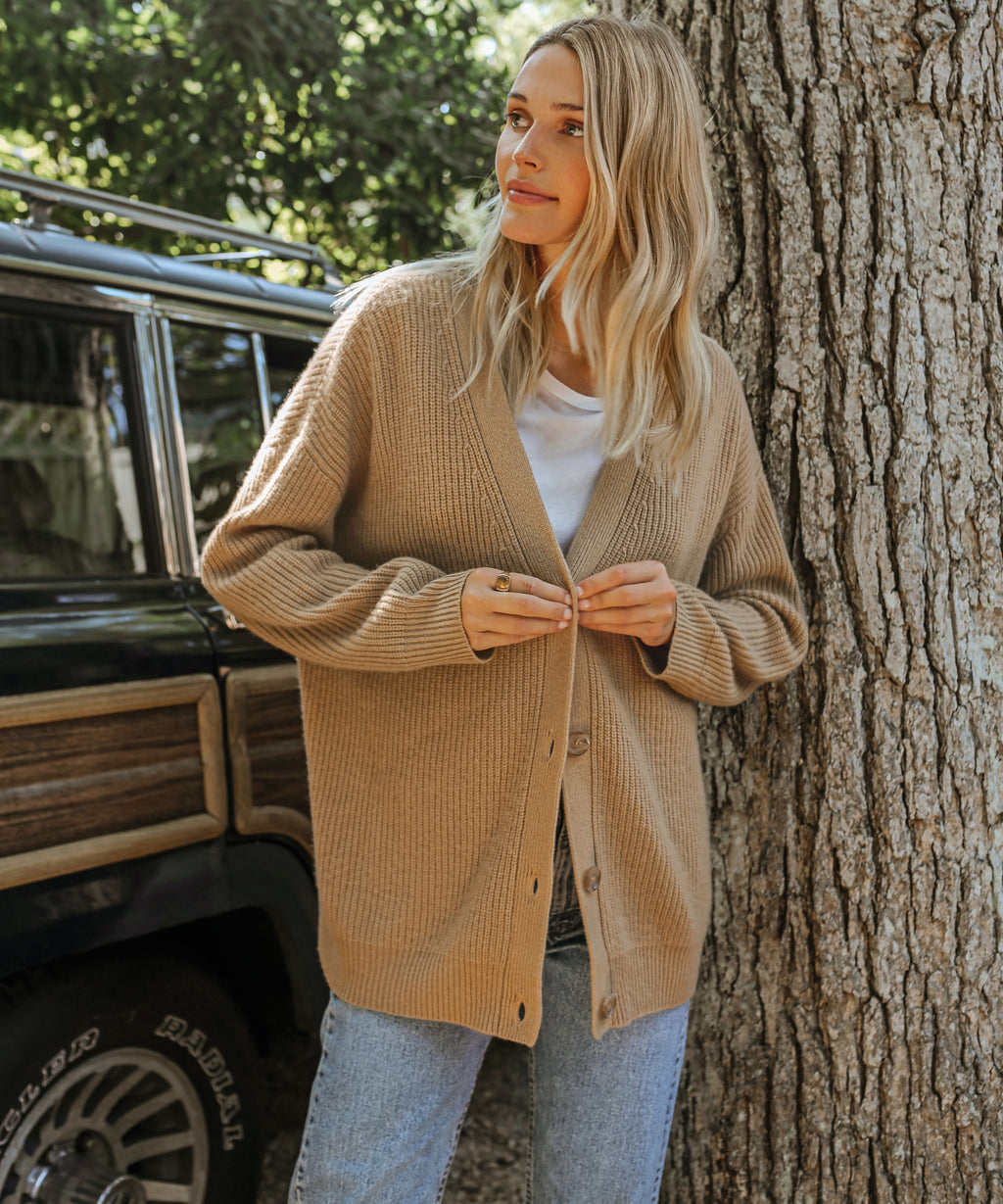 Senax - Kaschmir-Strickjacke mit V-Ausschnitt