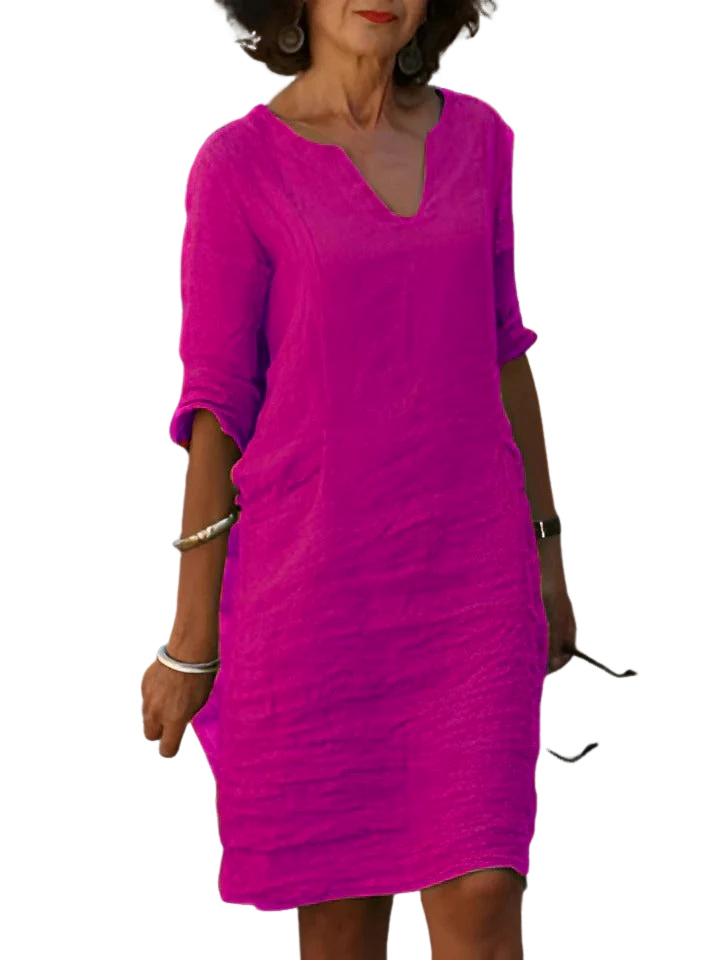 Clara – V-Ausschnitt Kleid, das den Bauch verdeckt