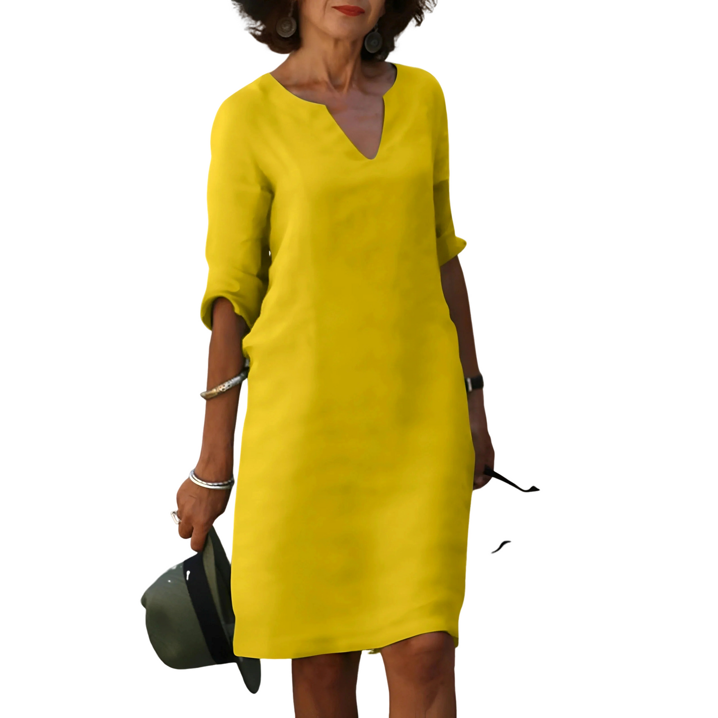 Clara – V-Ausschnitt Kleid, das den Bauch verdeckt
