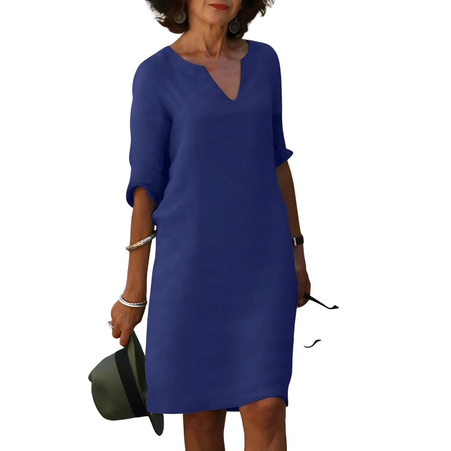 Clara – V-Ausschnitt Kleid, das den Bauch verdeckt
