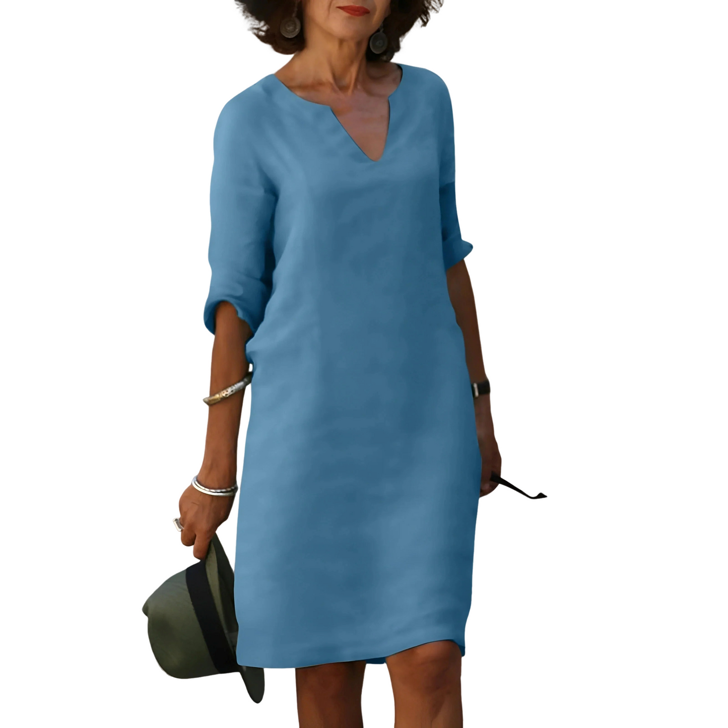 Clara – V-Ausschnitt Kleid, das den Bauch verdeckt