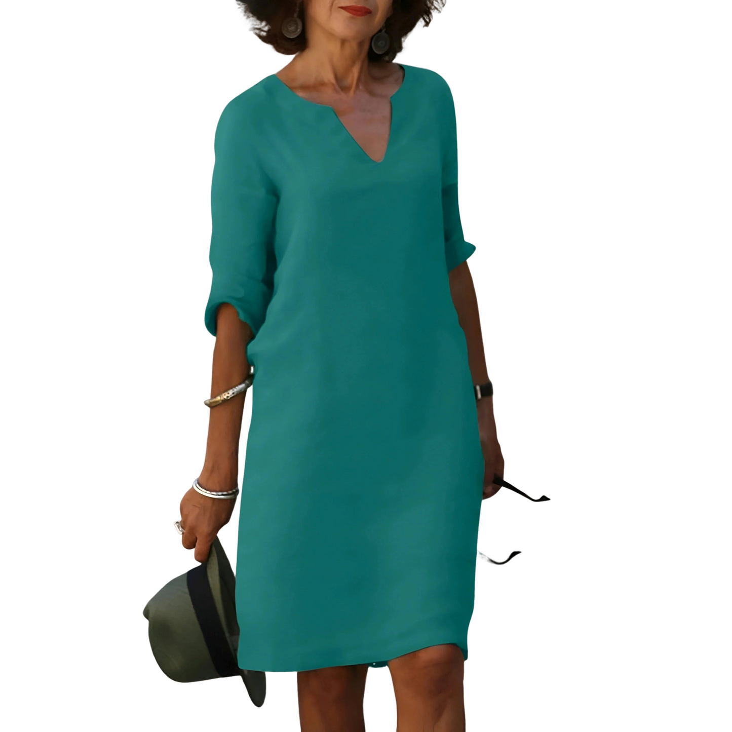 Clara – V-Ausschnitt Kleid, das den Bauch verdeckt
