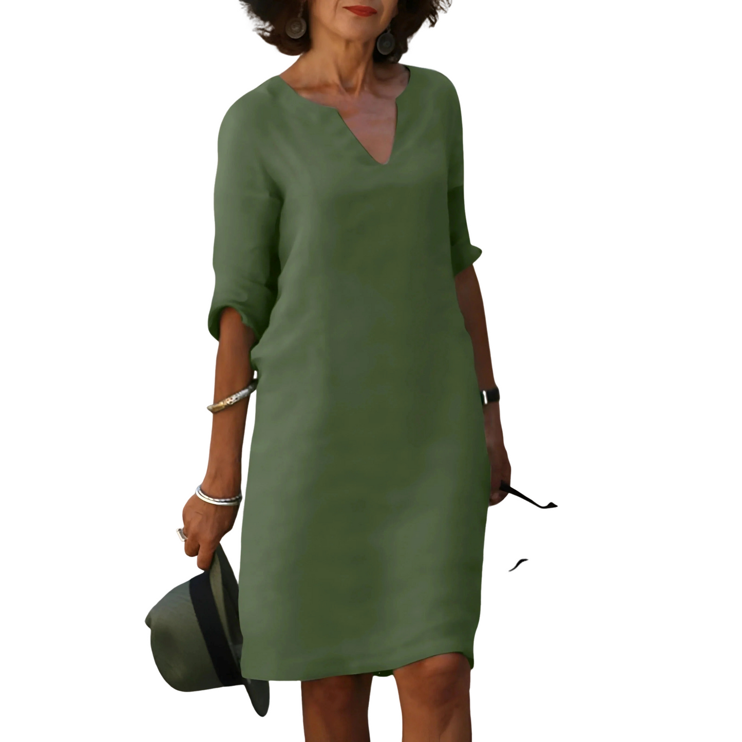 Clara – V-Ausschnitt Kleid, das den Bauch verdeckt