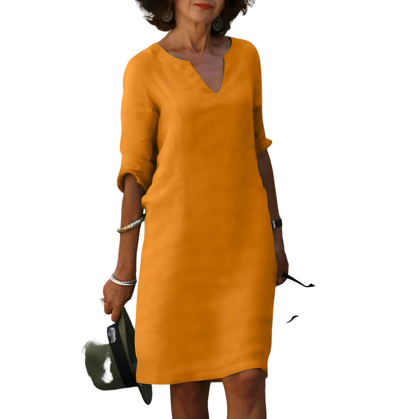 Clara – V-Ausschnitt Kleid, das den Bauch verdeckt