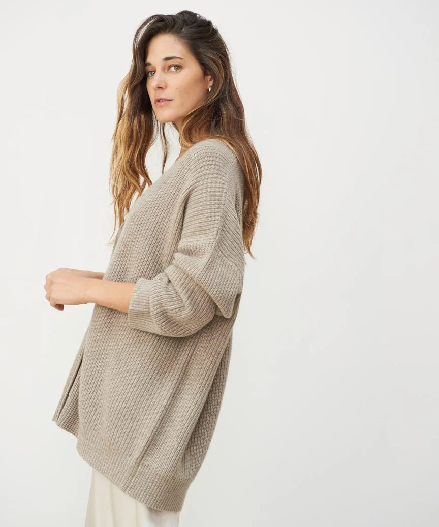 Senax - Kaschmir-Strickjacke mit V-Ausschnitt