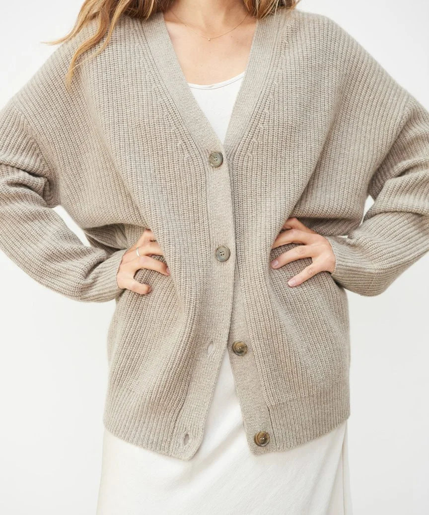 Senax - Kaschmir-Strickjacke mit V-Ausschnitt